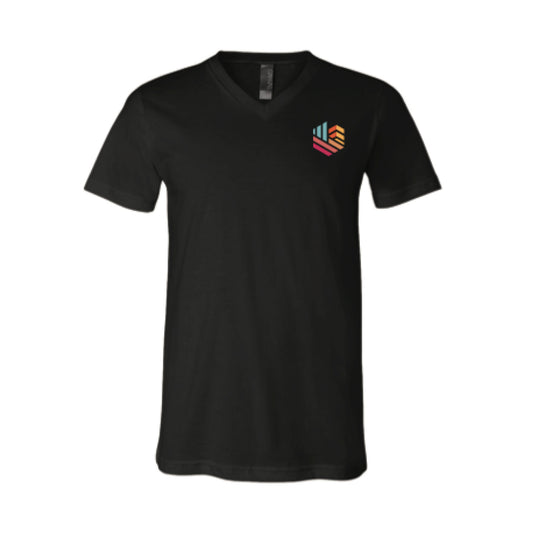 V-Neck Tee Unisex - Black, White, Teal